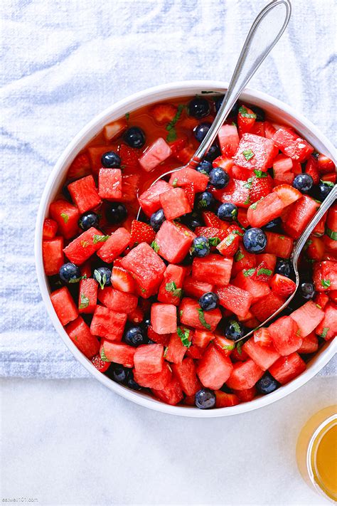 Honey Lime Fruit Salad Recipe Watermelon Salad Recipe Eatwell