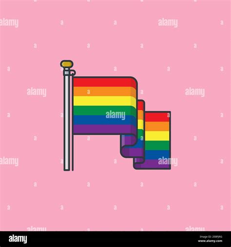 Gay Pride Rainbow Colored Flag Vector Illustration For Coming Out Day