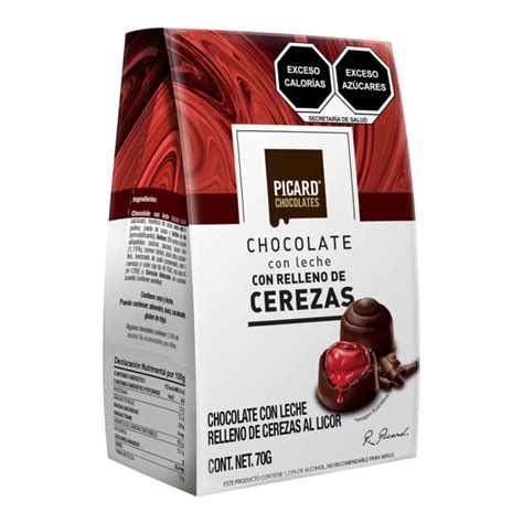 Picard Pirámide chocolate con Cerezas al Licor paquete con 70g Caja