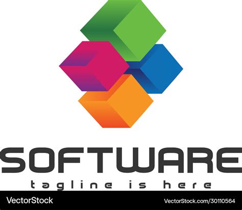 Digital software logo Royalty Free Vector Image