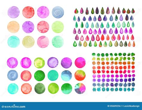 Set Of Rainbow Watercolor Circles Stock Illustration Illustration Of