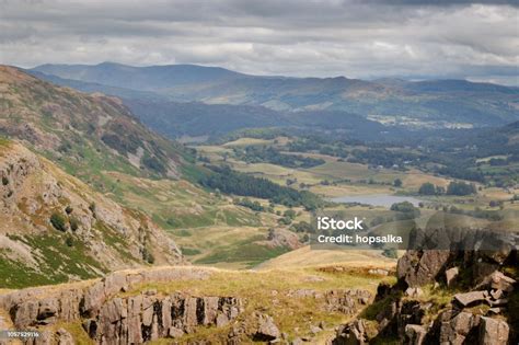 Stunning Scenic View From Wrynose Pass In Cumbria Lake District National Park One Of The Highest