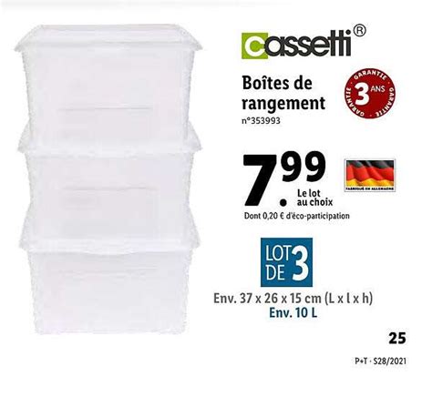 Offre Boîtes De Rangement Cassetti chez Lidl