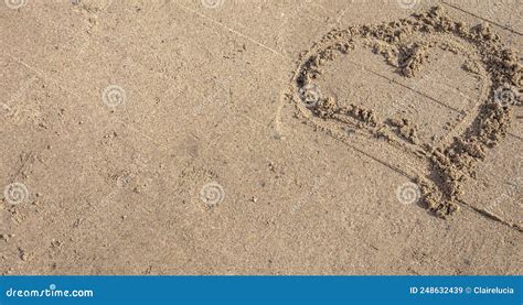 A Heart Drawn In The Sand Beach Background Stock Image Image Of