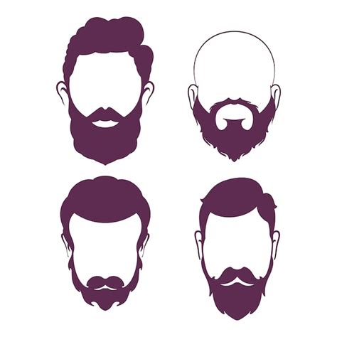 Premium Vector | Bearded man. Silhouette of a beard for barbershop ...