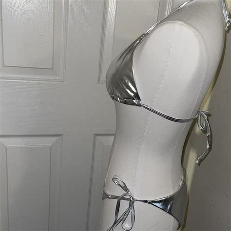 Metallic Silver Bikini New With Tags Never Worn 2 Depop