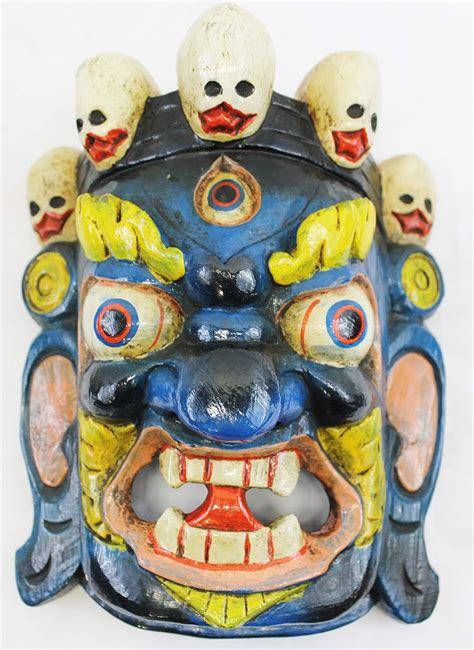 Amazon F F Hand Crafted Wooden Mask Of Hindu God Bhairab