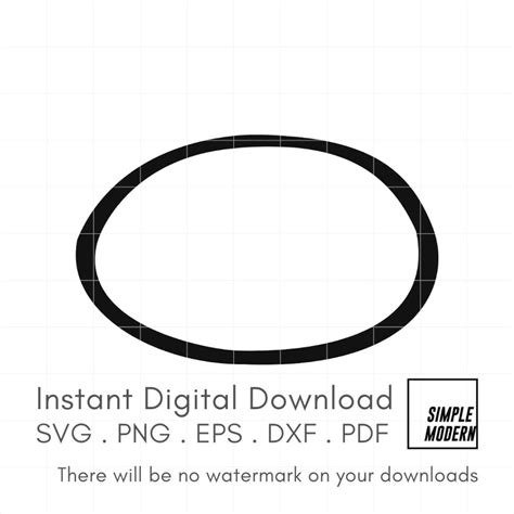 hand drawn oval svg cute oval egg shape drawing outline instant