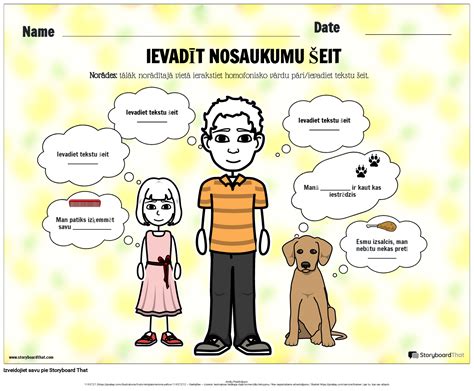 Homofona pareizrakstības darblapa Storyboard by lv examples