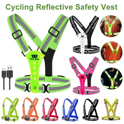 Cycling Reflective Safety Vest LED Reflective Running Vest High