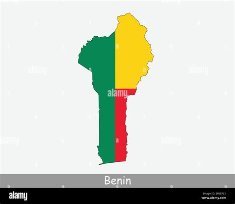 Bandera Del Mapa De Benín Mapa De Benin Con La Bandera Nacional De