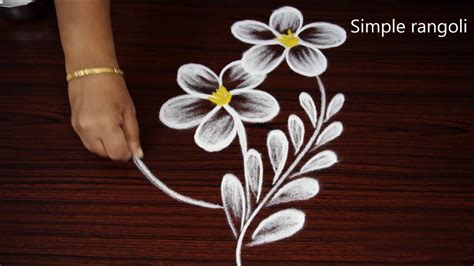 Simple Flower Rangoli Drawing | Best Flower Site