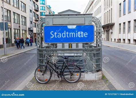 Stadtmitte U Bahn Metro Station Sign Berlin Germany Editorial Photo