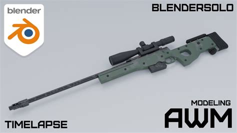 AWM Sniper Rifle Modeling Timelapse In BLENDER TUTORIAL