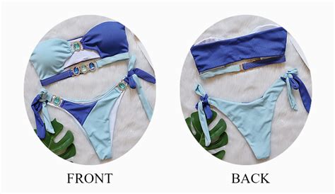 Women Tops Swim Suits Bling Swimsuit Diamonds Sexy Swimming Suit Wear Rhinestone Bikini Set With