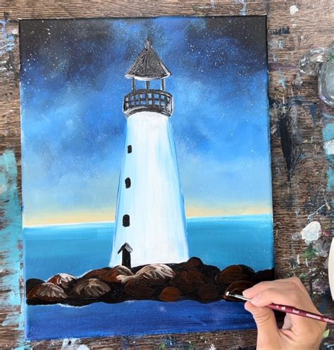 Lighthouse Painting - Acrylic Online Tutorial