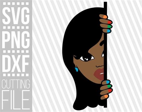 Peeking Afro Girl Svg Peek A Boo Black Queen Melanin Girl Etsy