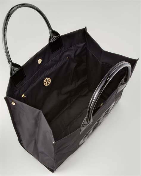 Lyst Tory Burch Ella Nylon Tote Bag In Black