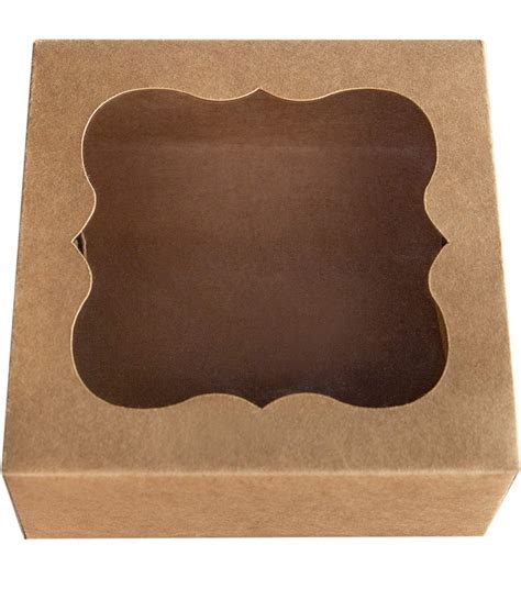 Amazon 25pcs ONE MORE 6 X6 X3 Brown Bakery Boxes With PVC Window