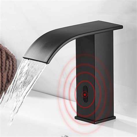 Automatic Motion Sensor Touch Less Black Bathroom Faucet Activated