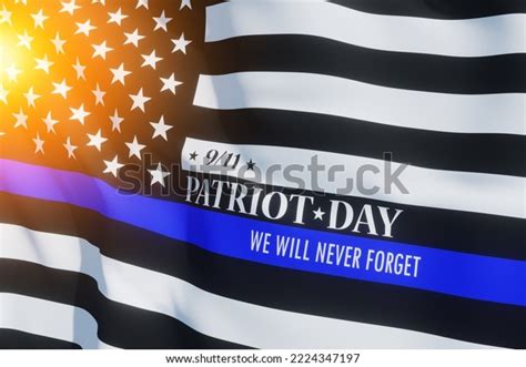 American Flag Police Support Symbol Thin Stock Illustration 2224347197 ...