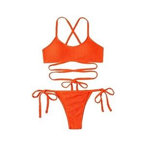 Poachers Costume Da Bagno A Due Pezzi In Bikini Da Spiaggia A Tinta