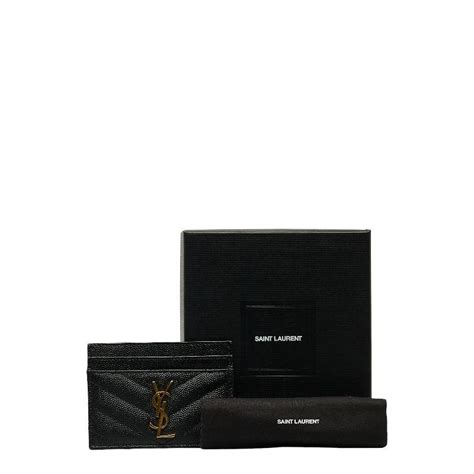 サンローラン キルティング カードケース 423291 ブラック レザー レディース Saint Laurent 【中古】 1