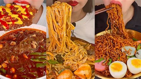 Asmr Spicy Food Eating Spicy Fire Noodles Chinese Mukbang Ramen Udon