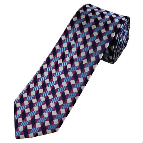 Tresanti Reale Light Blue Navy Cerise Pink And Silver Checked Mens