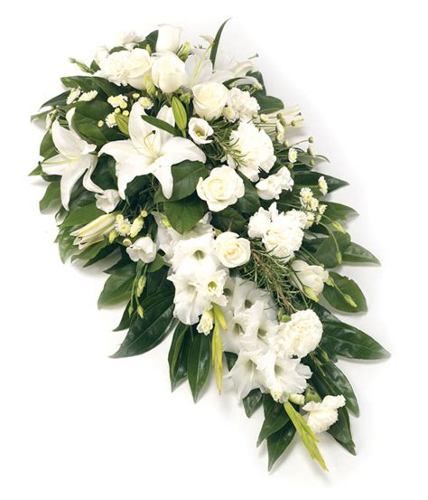 White Single Ended Spray Funeral Flowers Eflorist Co Uk