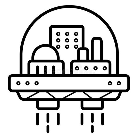 Icono Del Centro De Negocios Vector De La Ciudad Stock de ilustración