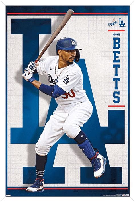 MLB Los Angeles Dodgers Mookie Betts 22 Wall Poster 14 725 X 22 375