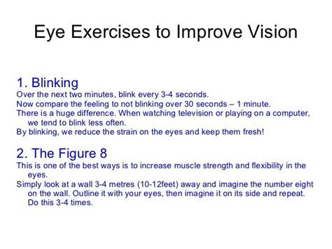 Eye exercises to improve vision