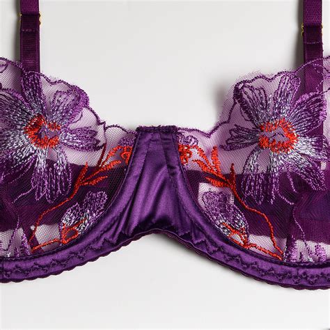Ellolace Floral Lingerie Fancy Transparent Sutien Brief