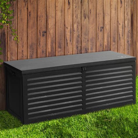 All Black Large Outdoor Storage Box 390L (Can be Used as a Bench ...