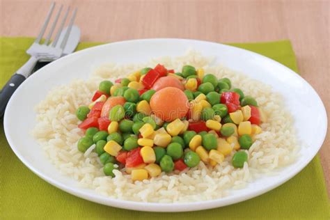 Boiled Rice with Vegetables Stock Photo - Image of boiled, meal: 20360070