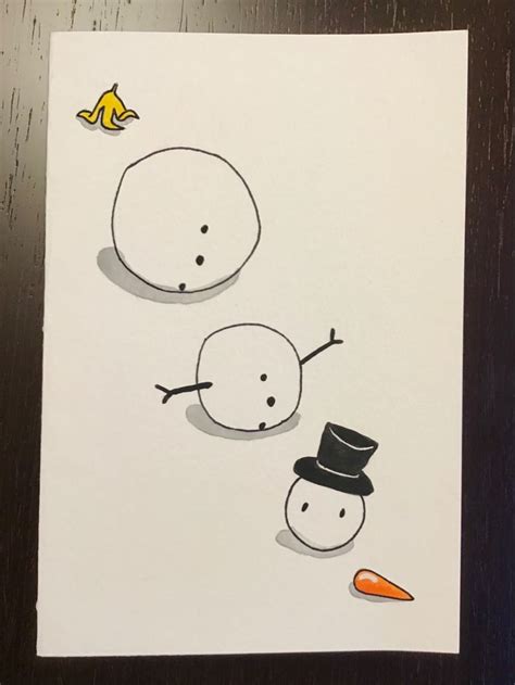 Snowman Banana En 2024 Tarjetas De Navidad Hechas A Mano Tarjeta