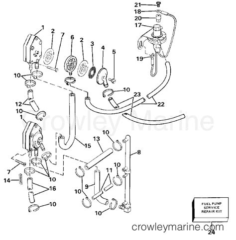 FUEL PUMP AND FILTER 2 6 1984 Evinrude Outboards 150 E150ANCRS