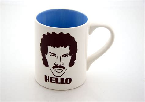 Lionel Richie Mug Hello THE ORIGINAL Turquoise Blue Interior