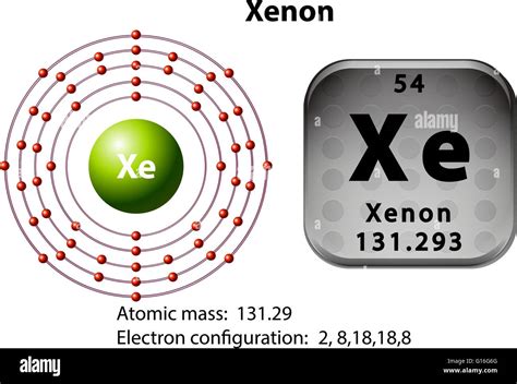 Symbol and electron diagram for Xenon illustration Stock Vector Image & Art - Alamy