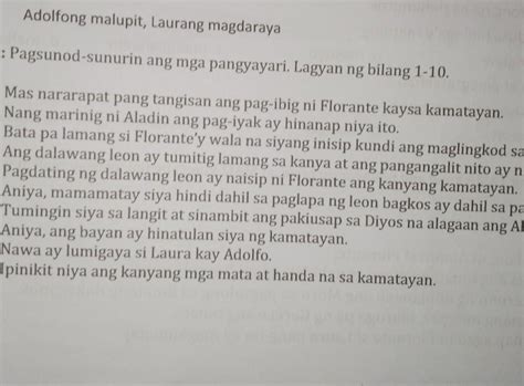 To Pagsunod Sunurin Ang Mga Pangyayari Lagyan Ng Bilang Mas