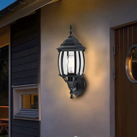 "16.85"" Weatherproof Black Outdoor Porch Light, Wall Mount Sconce for ...