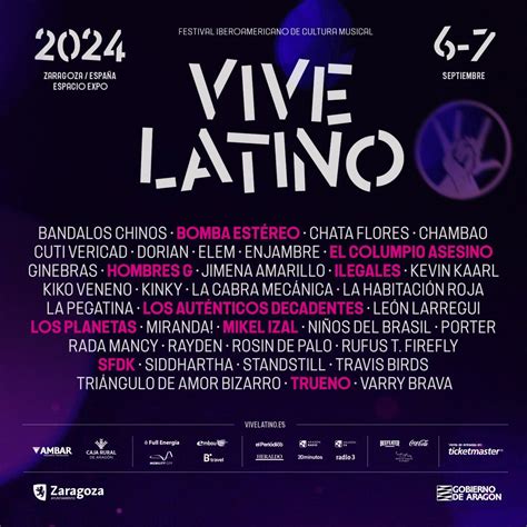 Vive Latino Zaragoza 2025 Cartel Entradas Y Horarios