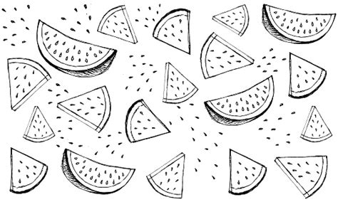 Doodle Watermelon Background Pattern Hand Drawn Vector Illustration