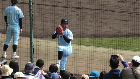 近江高校 山田陽翔選手 試合前ピッチング練習 近江高校vs金光大阪 第94回選抜高校野球大会 準々決勝 2022年3月28日 Youtube