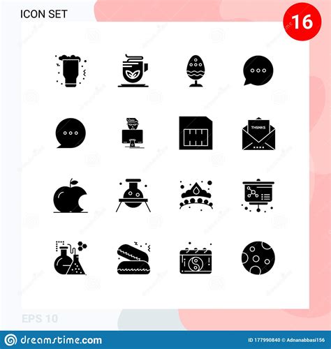 16 Interfaz De Usuario Sólido Paquete De Glifos De Signos Modernos Y