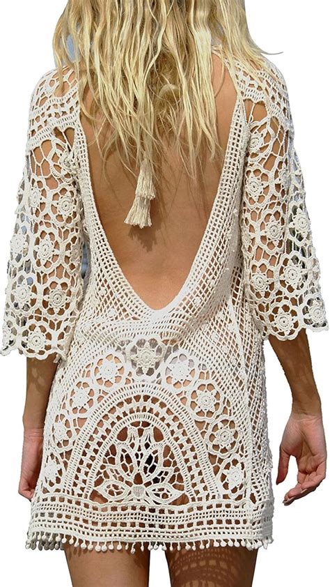 Mangotree Damen Boho Spitze H Keln Bikini Cover Up Nackten R Cken