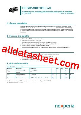 Pesd V C Bls Q Datasheet Pdf Nexperia B V All Rights Reserved