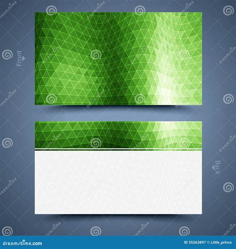 Green Business Card Template Abstract Background Royalty Free Stock