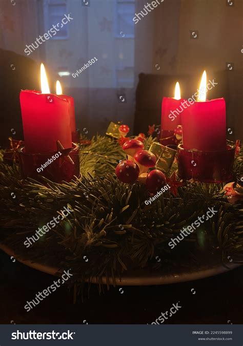 Advent Wreath On 4th Advent Stock Photo 2245598899 | Shutterstock